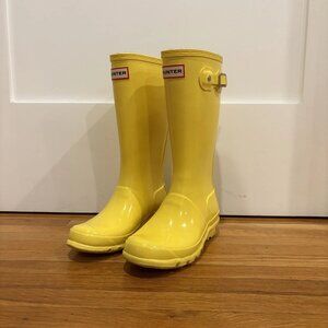 Hunter Kids Yellow Rain Boots